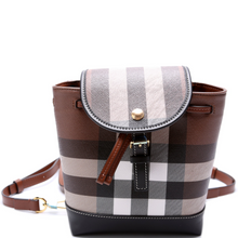 Load image into Gallery viewer, Burberry Check Coated Canvas Micro Backpack Bag Brown