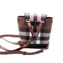 Load image into Gallery viewer, Burberry Check Coated Canvas Micro Backpack Bag Brown