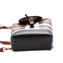 Load image into Gallery viewer, Burberry Check Coated Canvas Micro Backpack Bag Brown