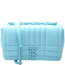 Load image into Gallery viewer, Burberry Lola Quilted Leather Flap Small Shoulder Bag Blue