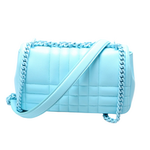 Load image into Gallery viewer, Burberry Lola Quilted Leather Flap Small Shoulder Bag Blue