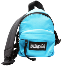 Load image into Gallery viewer, Balenciaga Oversized Mini Canvas Backpack Bag Blue