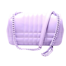 Load image into Gallery viewer, Burberry Lola Quilted Leather Flap Small Shoulder Bag Purple