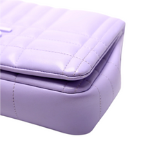 Load image into Gallery viewer, Burberry Lola Quilted Leather Flap Small Shoulder Bag Purple