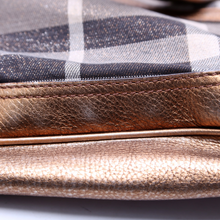 Load image into Gallery viewer, Burberry Brooke Shimmer Check Canvas Hobo Bag Brown