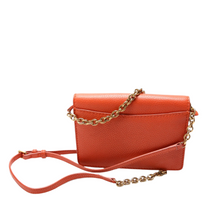 Load image into Gallery viewer, Burberry Hampshire Embossed Leather Chain Wallet Orange