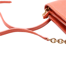 Load image into Gallery viewer, Burberry Hampshire Embossed Leather Chain Wallet Orange
