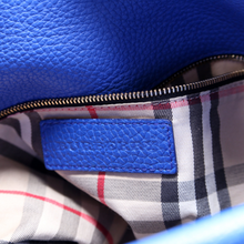 Load image into Gallery viewer, Burberry Cale Medium Grain Leather Hobo Bag Blue