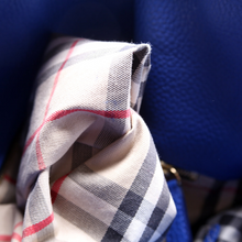 Load image into Gallery viewer, Burberry Cale Medium Grain Leather Hobo Bag Blue