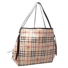 Load image into Gallery viewer, Burberry Haymarket Check Large Canterbury Canvas Tote Bag Brown