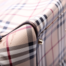 Load image into Gallery viewer, Burberry Haymarket Check Large Canterbury Canvas Tote Bag Brown