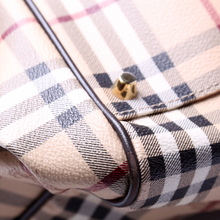 Load image into Gallery viewer, Burberry Haymarket Check Large Canterbury Canvas Tote Bag Brown