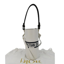Load image into Gallery viewer, Christian Dior Vibe Bottle Printed Leather Crossbody Bag White dummy side look