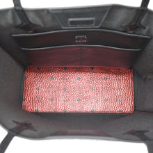 Load image into Gallery viewer, MCM Kira Metallic Medium Coated Canvas Shopping Tote Bag Red