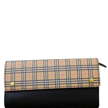 Load image into Gallery viewer, BURBERRY Small Scale Continental Check Leather Wallet Black