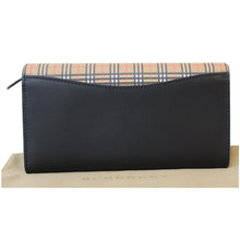 Load image into Gallery viewer, BURBERRY Small Scale Continental Check Leather Wallet Black