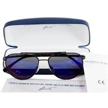 Load image into Gallery viewer, Lacoste Pilot Unisex Black Sunglasses Blue. Lens with box