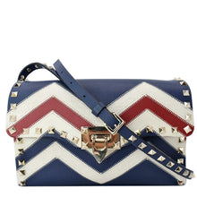 Load image into Gallery viewer, Valentino Garavani Rockstud Chevron Print Leather Bag