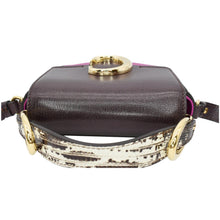 Load image into Gallery viewer, CHLOE Mini C Flap Double Carry Embossed Leather Crossbody Bag Raisin