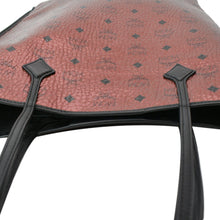 Load image into Gallery viewer, MCM Kira Metallic Medium Coated Canvas Shopping Tote Bag Red