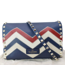 Load image into Gallery viewer, Valentino Garavani Rockstud Chevron Print Leather Bag