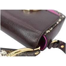 Load image into Gallery viewer, CHLOE Mini C Flap Double Carry Embossed Leather Crossbody Bag Raisin