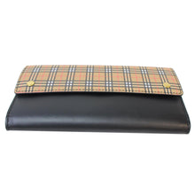 Load image into Gallery viewer, BURBERRY Small Scale Continental Check Leather Wallet Black