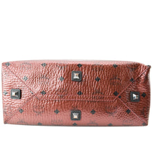 Load image into Gallery viewer, MCM Kira Metallic Medium Coated Canvas Shopping Tote Bag Red