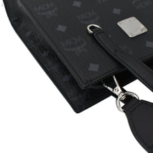 Load image into Gallery viewer, MCM Klassik Monogram Print Leather Tote Bag Black