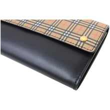 Load image into Gallery viewer, BURBERRY Small Scale Continental Check Leather Wallet Black