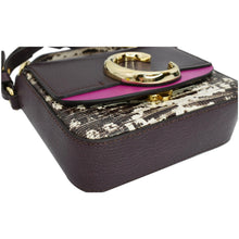 Load image into Gallery viewer, CHLOE Mini C Flap Double Carry Embossed Leather Crossbody Bag Raisin