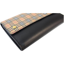 Load image into Gallery viewer, BURBERRY Small Scale Continental Check Leather Wallet Black