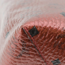 Load image into Gallery viewer, MCM Kira Metallic Medium Coated Canvas Shopping Tote Bag Red