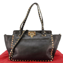 Load image into Gallery viewer, VALENTINO Garavani Rockstud Leather Tote Bag Black