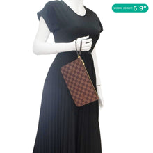 Load image into Gallery viewer, LOUIS VUITTON Neverfull Wristlet Damier Ebene Pouch Brown