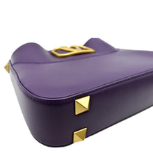 Load image into Gallery viewer, VALENTINO Stud Sign VLOGO Leather Shoulder Bag Wisteria