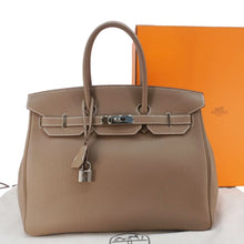 Load image into Gallery viewer, HERMES Birkin 35 Togo Leather Tote Bag Etoupe