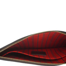 Load image into Gallery viewer, LOUIS VUITTON  Neverfull Damier Ebene Pochette Wristlet Pouch Brown