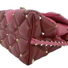 Load image into Gallery viewer, VALENTINO Rockstud Medium Candystud Leather Top Handle Shoulder Bag Pink