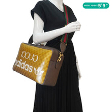 Load image into Gallery viewer, GUCCI X ADIDAS Web GG Crystal Canvas Messenger Bag Brown 702430