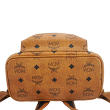 Load image into Gallery viewer, MCM Stark Side Stud Visetos Canvas Backpack Bag Cognac