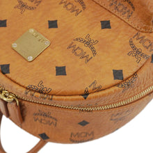 Load image into Gallery viewer, MCM Stark Side Stud Visetos Canvas Backpack Bag Cognac