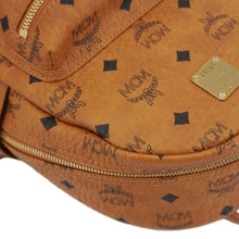 Load image into Gallery viewer, MCM Stark Side Stud Visetos Canvas Backpack Bag Cognac