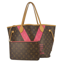 Load image into Gallery viewer, LOUIS VUITTON Neverfull MM V Monogram Canvas Tote Bag Brown