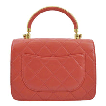 Load image into Gallery viewer, CHANEL Top Handle Quilted Leather Shoulder Bag Red
