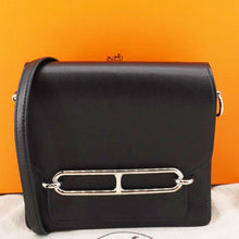Load image into Gallery viewer, HERMES Roulis Calfskin Leather Shoulder Bag Black