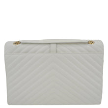 Load image into Gallery viewer, YVES SAINT LAURENT Envelope Large Grain De Poudre Chain Crossbody Bag White