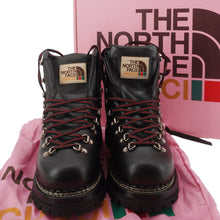 Load image into Gallery viewer, GUCCI X The North Face Calfskin Leather Ankle Boot Black 655401 Size 8 1/2