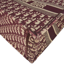 Load image into Gallery viewer, CHRISTIAN DIOR Book Medium Oblique Embroidery Tote Bag Burgundy