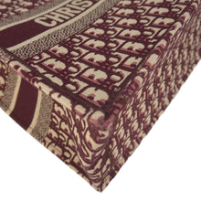 Load image into Gallery viewer, CHRISTIAN DIOR Book Medium Oblique Embroidery Tote Bag Burgundy